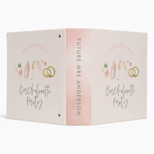 Pink girly modern cocktail script bachelorette 3 r binder