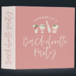 Pink girly modern drinks bridal shower binder<br><div class="desc">Pink girly modern scriptdrinks cocktail bridal shower weeding or party design.</div>
