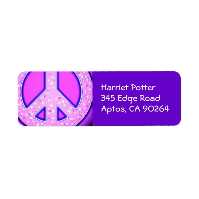 Pink Girly Peace Sign With Purple Neon Glow (Front)