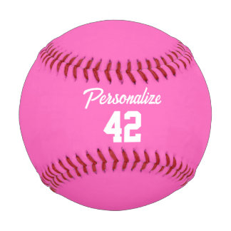 Pink Girly Personalized Baseball
