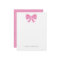 Pink Girly Polka Dot Bow Monogram Stationery