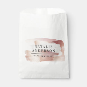 Pink girly rose gold modern stylish business favour bag