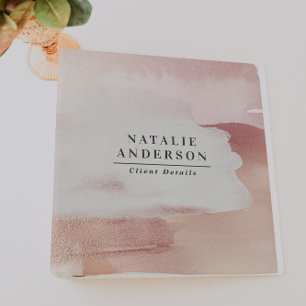 Pink girly rose gold modern stylish elegant binder