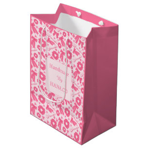 Pink Girly Scrunchies Pattern Cute Hair Accessory Medium Gift Bag