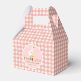 Pink Girly Silly Goose Farm Baby Shower Favor Box