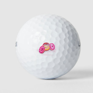 Pink girly sweet doughnuts food watercolor golf balls