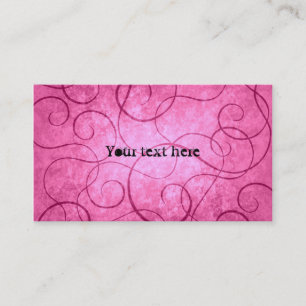 Pink girly swirls business card