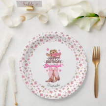 Pink Girly Western Cowgirl Happy Birthday Custom