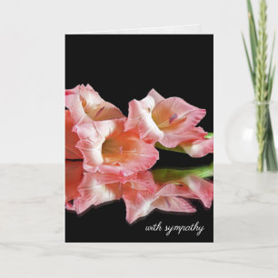pink gladiola on black for sympathy card