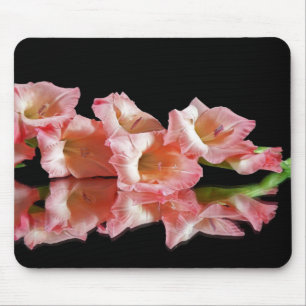 Pink Gladiolus Reflection Mouse Pad