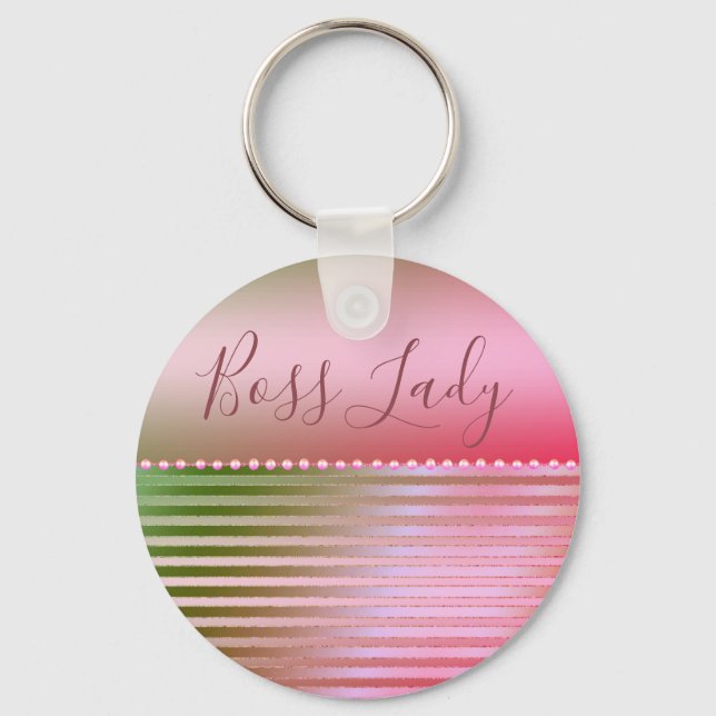 Pink Glam Boss Lady Keychain (Front)