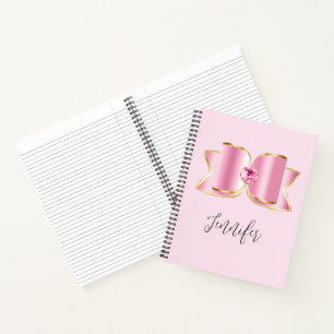 Pink Glam Bow with a Centre Gemstone Notebook