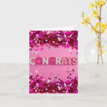 Pink Glam "Congrats" Card