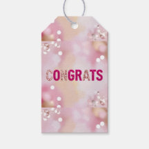 Pink Glam "Congrats" Gift Tag