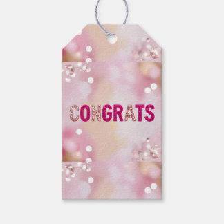 Pink Glam "Congrats" Gift Tag