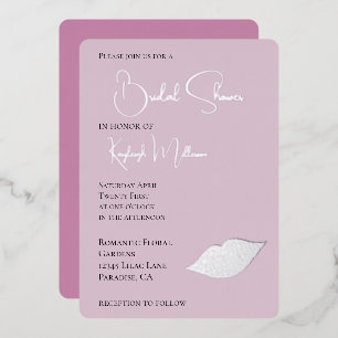 Pink Glam Diamonds Kiss Lips Bridal Shower
