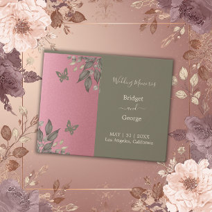 Pink Glam Floral Eucalyptus wedding  Guest Book