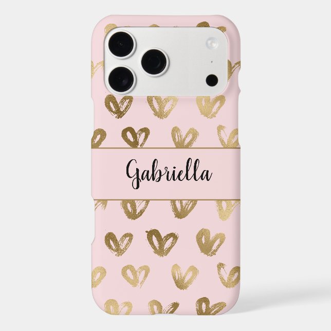Pink Glam Gold Hearts  (Back)