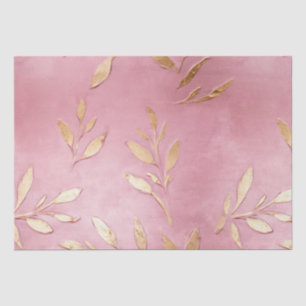 Pink Glam Gold Leaves Tissue Paper