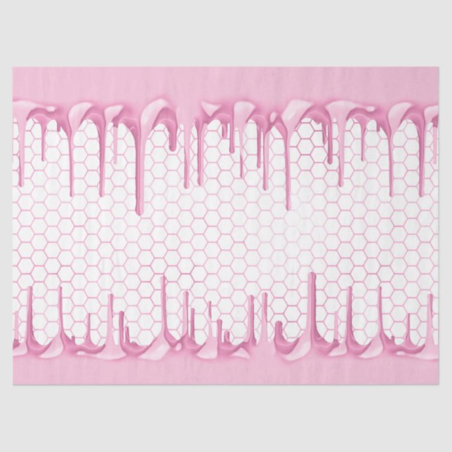 Pink Glam Honeycomb Series Design #1 Tissue Paper (Front)