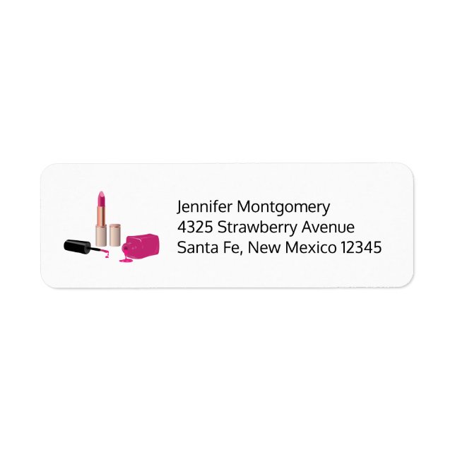 Pink Glam Lipstick & Nail Polish Beauty Themed (Front)