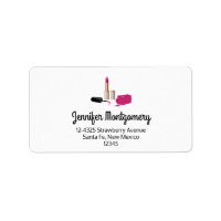 Pink Glam Lipstick & Nail Polish Beauty Themed