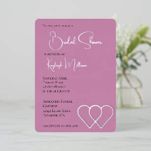 Pink Glam Pearl Two Hearts Bridal Shower