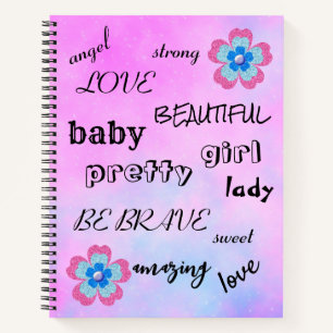 pink glamour glitter  notebook
