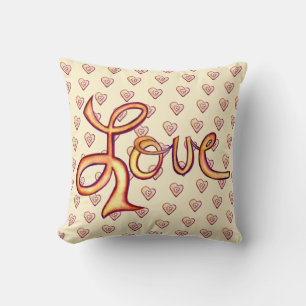 Pink Glamourous Love Word Coussin