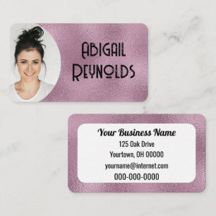 Pink Glass Photo Frame Business Card