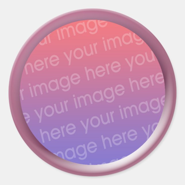 pink glass photo frame classic round sticker (Front)