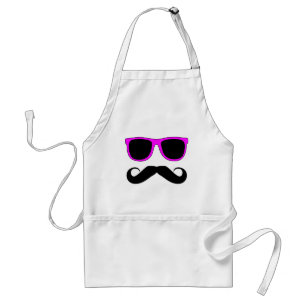 Pink Glasses Moustache Retro Standard Apron