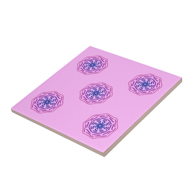 Pink Glazed Doughnut Style And Curvy Decoration Li Tile (Side)
