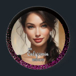 Pink Glimmer Pageant Photo Button Pin<br><div class="desc">Show off your impeccable pageant style with elegant customizable pageant buttons. Add your photo and name of your pageant to create the ultimate fan button. Or use it to secure your sash during pageants or promotional events. These pageant button pins make a wonderful gift for fans and supporters as a...</div>