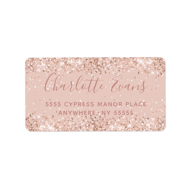 Pink Glitter Address Label (Front)
