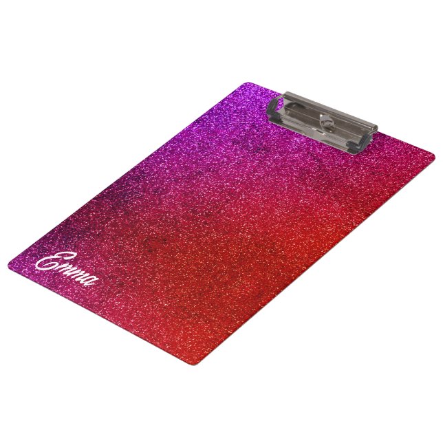 Pink Glitter Aesthetic Clipboard (Angled)