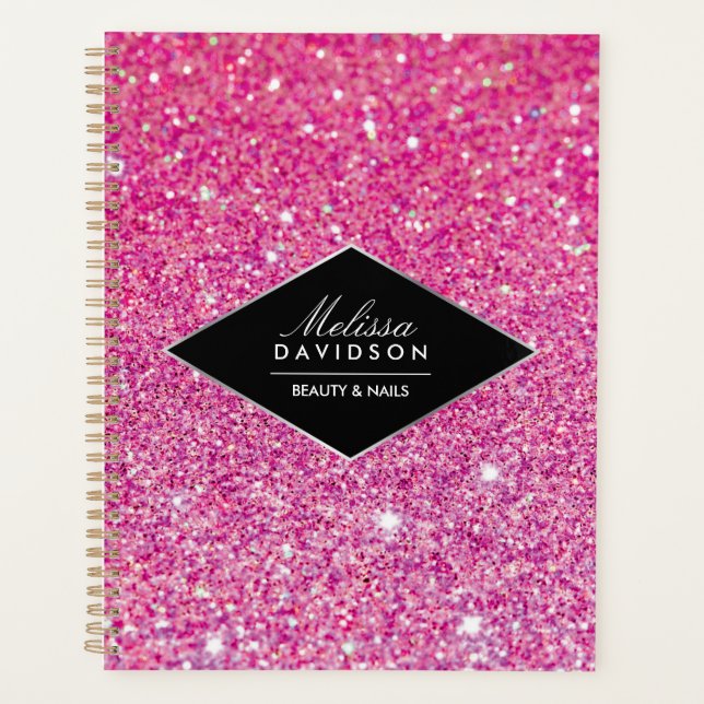 Pink Glitter and Glamour Appointment Book  Planner (Front)