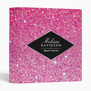 Pink Glitter and Glamour Personalized Binder