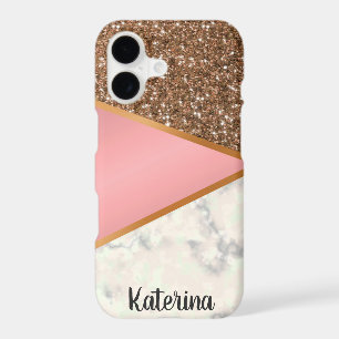 Pink Glitter and Marble Geometric Gold Mobile