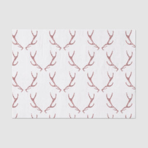 Pink Glitter Antlers Rustic Glam Girly Custom Tissue Paper