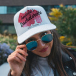 Pink Glitter Bachelorette Bridesmaid Script Trendy Trucker Hat<br><div class="desc">Personalize the hat with bride's name ,  year and bridesmaid name.
hot pink glitter bringing back the y2k trend.</div>