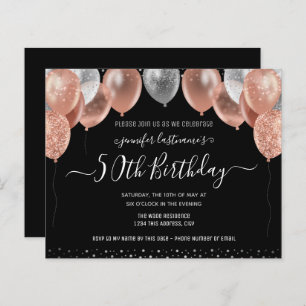 Pink Glitter Balloons 50th Birthday Party