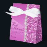 Pink Glitter Bat Mitzvah Favor Box<br><div class="desc">This fantastic pink glitter and diamond sided Bat Mitzvah thank you favour box would be perfect for your event. It would be great for a candy station, on a thank you gift table, or at each place setting with a favour. Be sure you order enough for all your guests. It...</div>
