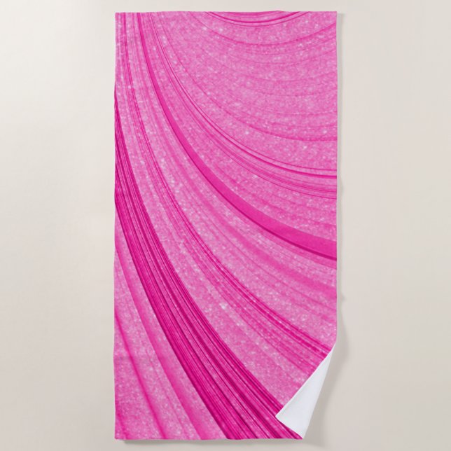 Pink Glitter Beach Towel (Front)
