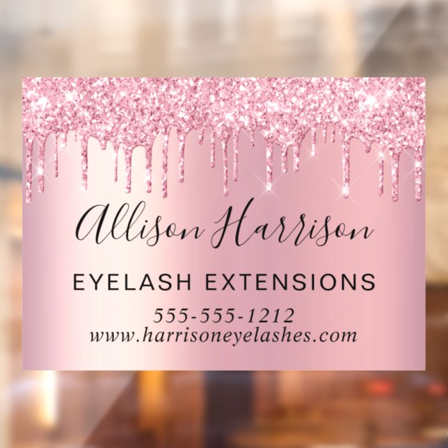 Pink Glitter Beauty Business Window Cling (Sheet 2)