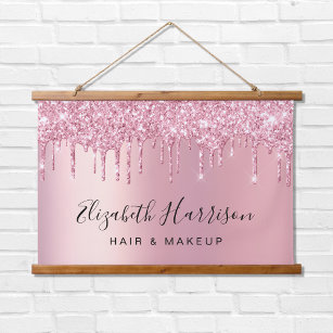 Pink Glitter Beauty Salon Hanging Tapestry