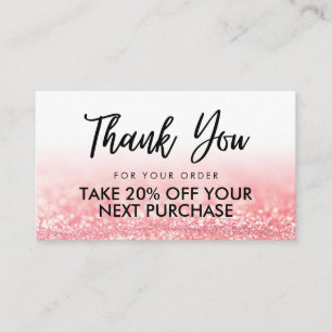 Pink Glitter Beauty Salon Modern Discount Card