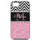 PINK GLITTER BLACK CHEVRON MONOGRAMMED