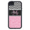 PINK GLITTER BLACK CHEVRON MONOGRAMMED