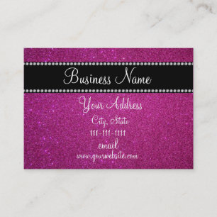 Pink glitter bling business card